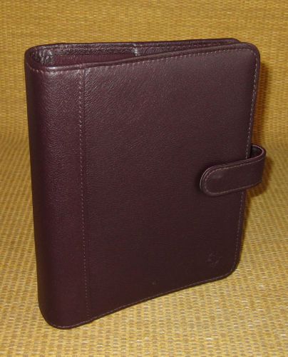Compact 1.25&#034; Rings | Burgundy LEATHER FRANKLIN COVEY OPEN Planner/Binder USA