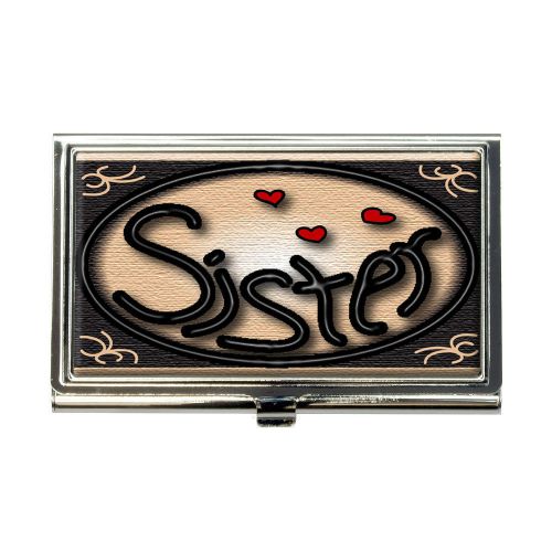 Sister love hearts business credit card holder case for sale