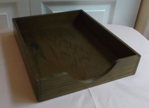 Vintage Hedges Files Desk Letter In Box Tray Dovetailed Wood Desk Tray School