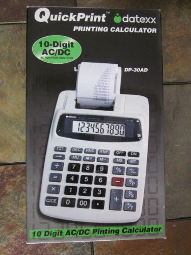 NEW QuickPrint Datex DP-30AD 10-Digit High Speed AC/DC PRINTING CALCULATOR - NIB