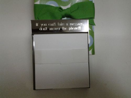 Note holders funny sayings- U pick one- engraved metal  with paper desktop NIB