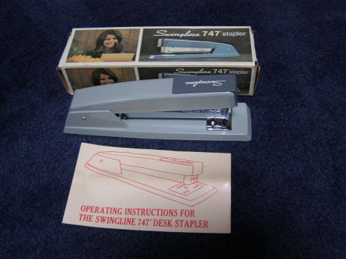 Vintage Swingline 747 stapler w/box instructions us steel logo