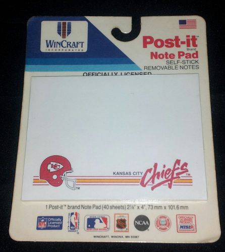NEW! VINTAGE 1988 3M POST-IT NOTES WINCRAFT INC LICENSED KANSAS CITY CHIEFS USA