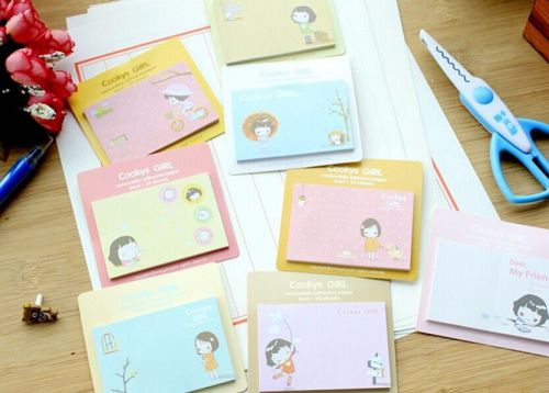 Cute Girl Memo It Sticker Post It Bookmark Index Tab Pads Flag Sticky Notes T029