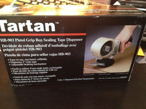 NEW Tartan Pistol Grip Box Sealing Tape Dispenser, Uses 2 Inch-Wide Tape (HB903)
