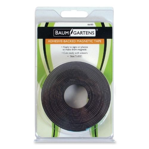 BAUMGARTENS 66100 Adhesive Magnetic Tape Flexible 1inx100&#039; Black