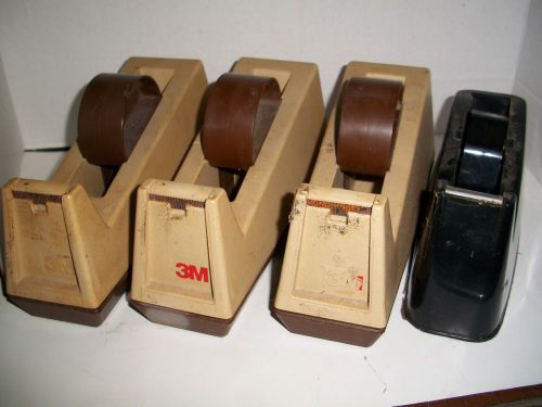 3M Office Tape Dispensers, Lot Of 4 Items Vg Condition