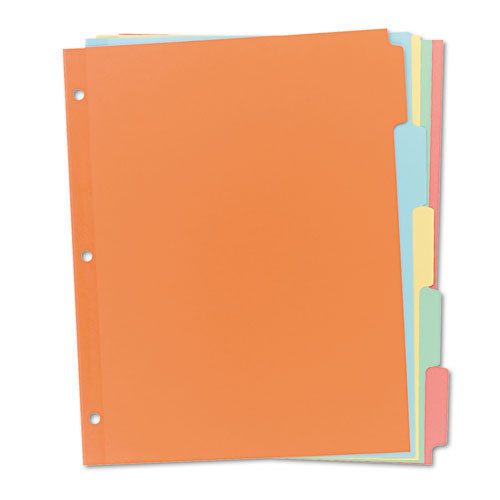 Write-On Plain Tab Dividers, Five Multicolor Tabs, Letter, Salmon, 36 Sets