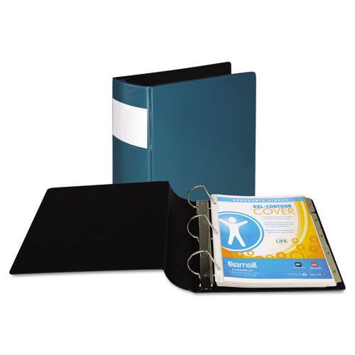 DXL Heavy-Duty Locking D-Ring Binder With Label Holder, 3&#034; Capacity, Teal