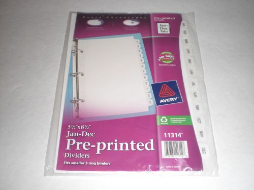 AVERY 11314  5 1/2&#039;&#039;x 8 1/2&#039;&#039; PRE-PRINTED MONTHS DIVIDER