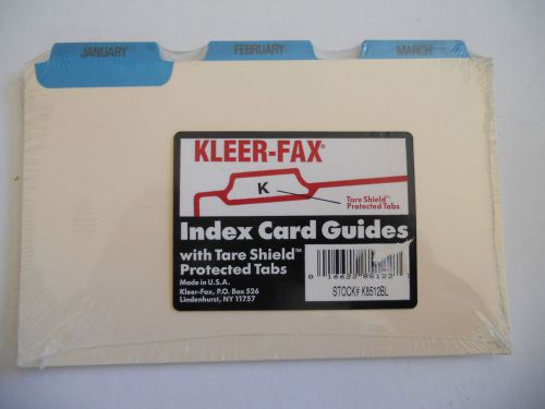 KleerFax Index Card Guides Monthly 1/3 cut 5 x 8