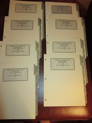 8 sets of File Tabs for ARTICLES OF INCORPORATION - 6 tabs - NEW