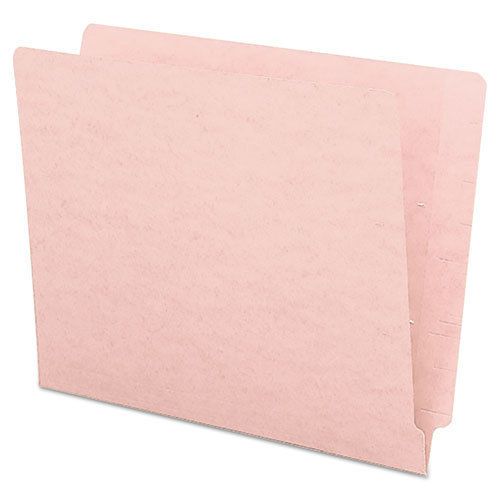 Colored file folders, straight cut, reinforced end tab, letter, pink, 100/box for sale
