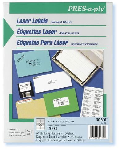 Laser Labels 1 X 4 White 2000 Nt 30601