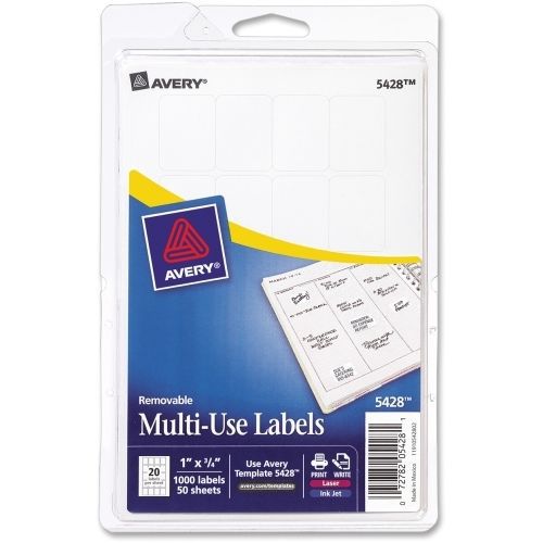 LOT OF 4 Avery Handwritten Removable ID Label -1&#034;Wx0.75&#034; L- 1000/Pk