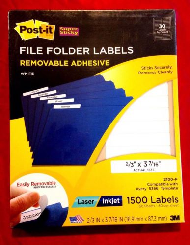 Post-it Super Sticky File Folder Labels - 17mm Width X 87mm Length 30/sheet