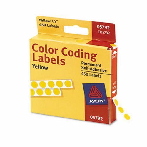 Avery Self-Adhesive Color-Coding Labels, Yellow, 450 per Pack (AVE05792)