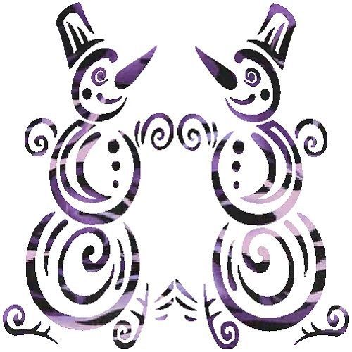 30 Custom Purple Snowman Art Personalized Address Labels