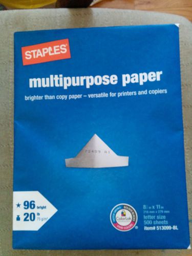 Staples Multipurpose Paper, 8 1/2&#034; x 11&#034;, Ream