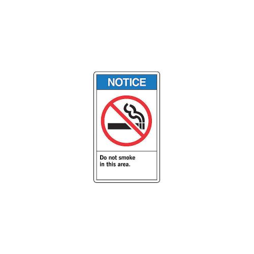 Notice No Smoking Sign, 14 x 10In, AL, ENG MRMK800VA