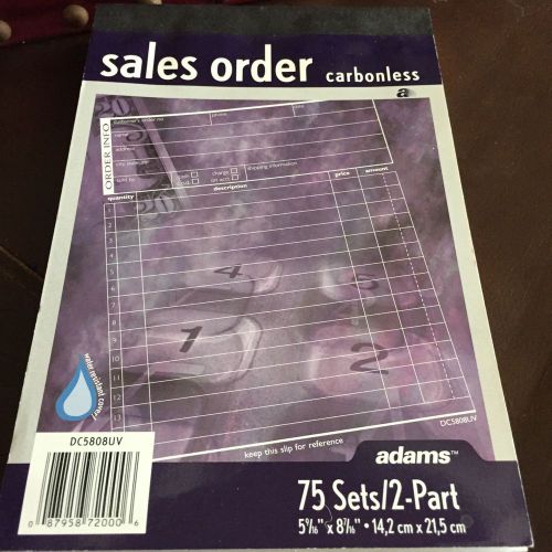 Sales Order Book Carbonless 2-Part 75 Sets Adams DC5808UV Invoice - NEW