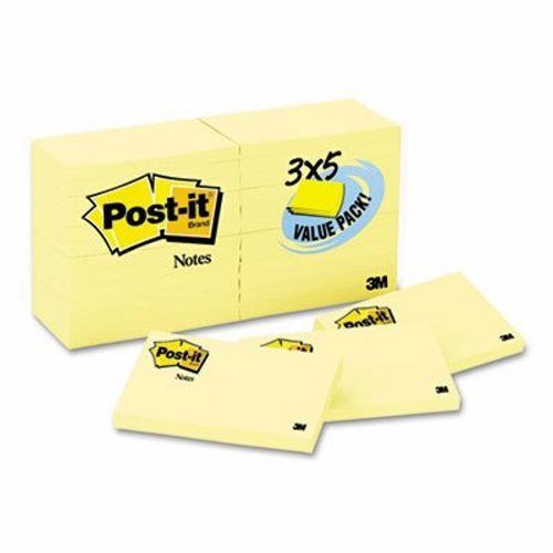Post-it Original Notes, 3 x 5, Yellow, 24 90-Sheet Pads/Pack (MMM65524VADB)