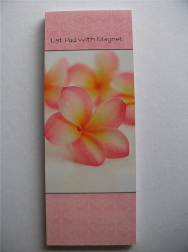 Magnetic To Do List Shopping List Note Pad, Writing Pad Pink Frangipani, 50 Pgs