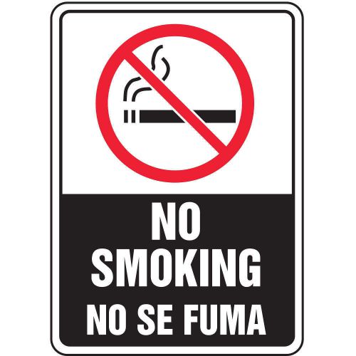 No Smoking Sign, 10 x 7In, R and BK/WHT SBMSMK509VS