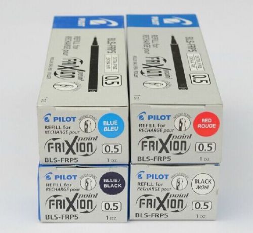 Pilot refill frixion ball clicker ball point pen bls-fr5 (0.5mm) black 12 piece for sale