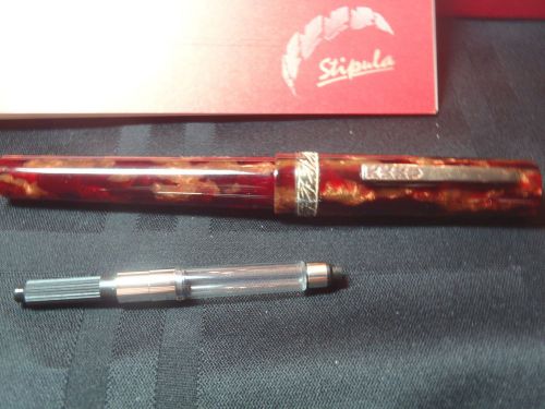 Stipula Florentia Ambra Fountain Pen #473 Sterling Silver Clip &amp; Band (NIB)