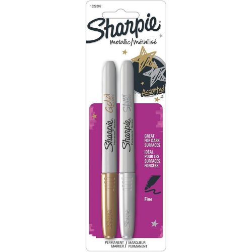 NEW Sharpie 1829202 Metallic Fine Point Permanent Marker, Assorted Colors,