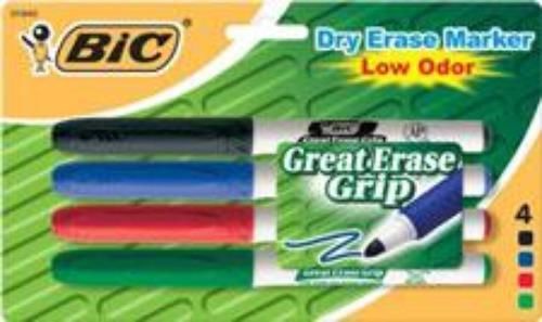 Bic great erase grip dry erase marker 4 pack for sale