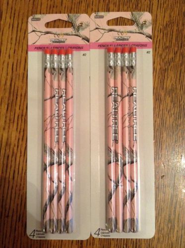 2- REALTREE OUTFITTERS PENCILS 4 pack New camouflage pencil Pink