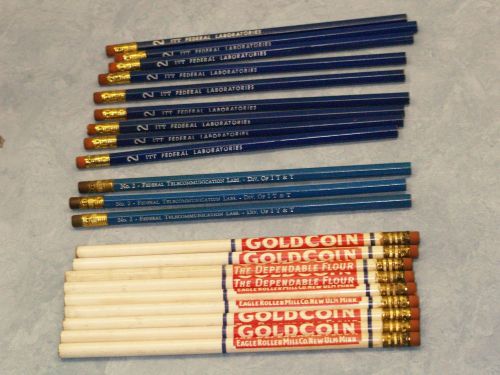 21 Vintage Lead Pencils ITT, Gold Coin Flour No.2 lead