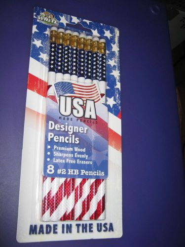 The Board Dudes No. 2 HB Pencils (8 Pack)-&#034;New&#034;-Made in USA