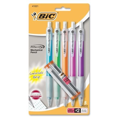 Bic velocity pencil - #2 pencil grade - 0.9 mm lead size - 5 / pack for sale