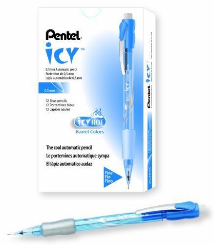Pentel icy automatic pencil - 0.5 mm lead size - blue, transparent (al25tc) for sale