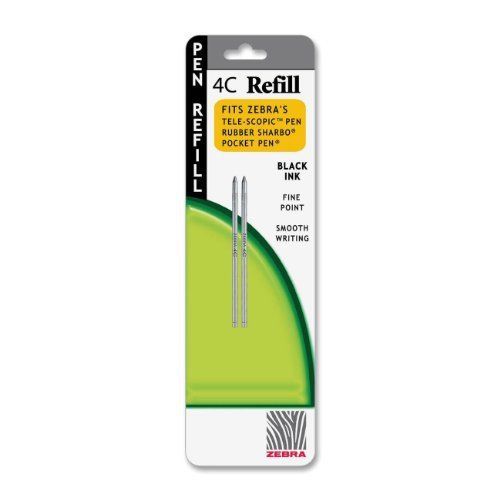Zebra Pen 4c-refill - Fine Point - Black - 2 / Pack (ZEB85612)
