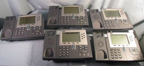 LOT OF 5 CISCO 7960G IP PHONES 7960 Series WITH HANDSETS/STANDS TESTED FREE SHIP