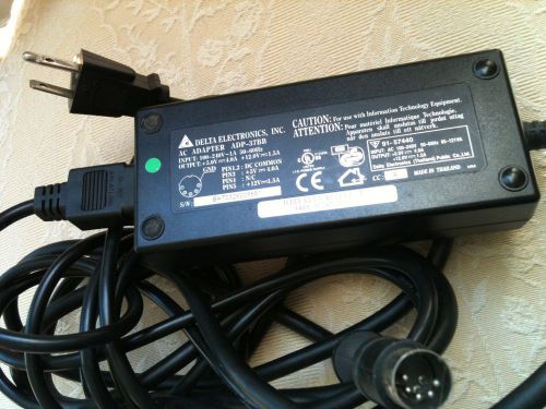 DELTA ELECTRONICS AC ADAPTER ADP ~ 37BB 100-210V ~ 1A, with POWER CABLE; GREAT!