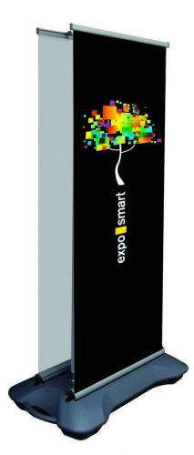 Outdoor double sided retractable banner stand 33“ x 79“  for sale