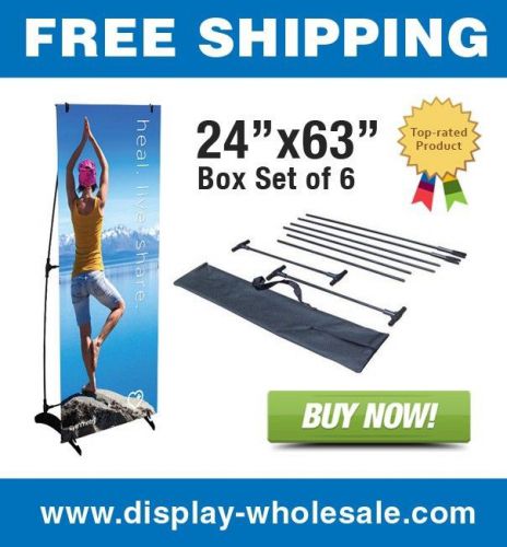 Portable h banner stands 24&#034;x 63&#034; (box of 6) for sale