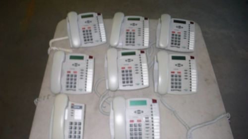Lot of 8 Nortel Aastra Business Telephones Platinum (7) Model 9116 &amp; (1) 8004