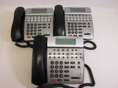LOT OF 3 NEC DTR-16D-1 BLACK DTERM SERIES I BUSINESS OFFICE TELEPHONES