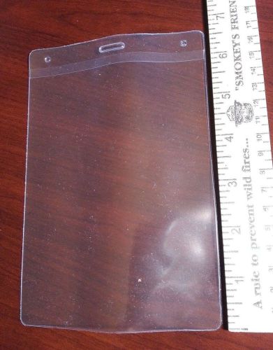NEW 100 Biodegradable Clear Badge ID Sleeve Holder 4 1/2&#034; x 6 3/4&#034; Vertical