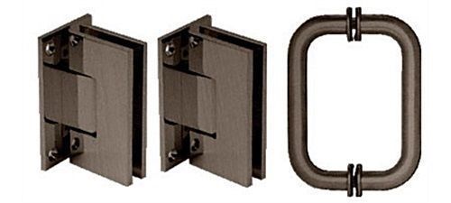Crl oil rubbed bronze vienna frameless shower pull and hinge set for sale