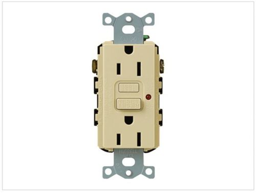 Lutron CAR-15-GFTRH-IV Claro 15-Amp Tamper Resistant GFCI Receptacle, Ivory