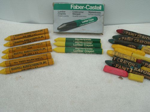 Lumbar Crayons--Faber-Castell//Markwell Mfg--New &amp; Used--25 Pcs-- Vintage