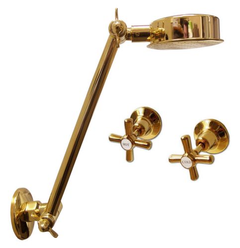 Pure 24K Yellow GOLD WELS Bathroom Wall Tap Shower Head Set Shower Rose