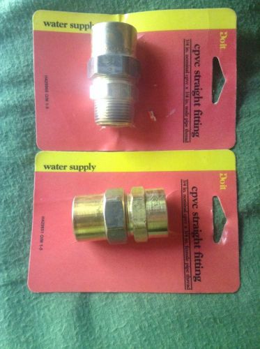 Female  3/4&#034; CPVC x 3/4&#034; FIP Material Brass Lot Of 2